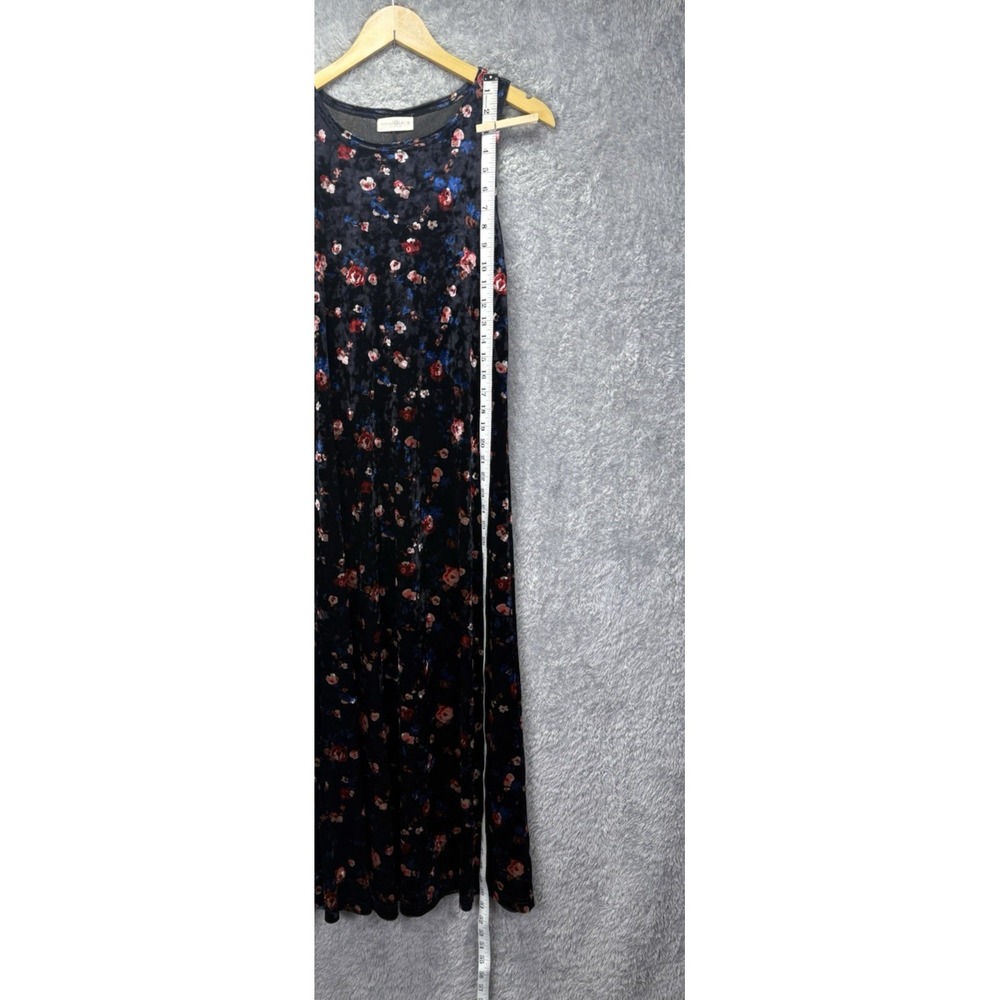 Natural Life Womens M Black Velvet Floral Maxi Dress Boho Whimsigoth Y2K - Picture 5 of 9